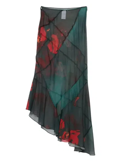 Peter Do Floral-print Asymmetric Maxi Skirt In Multi
