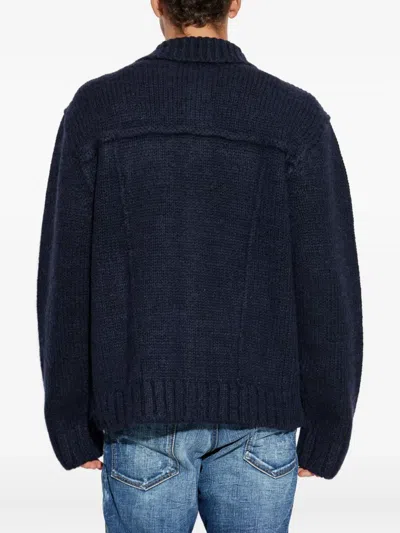 Dsquared2 Ribbed Cuffs Hem Collared Chest Pockets In Blue
