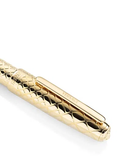 Versace Gold Plated Roller Pen In Gold