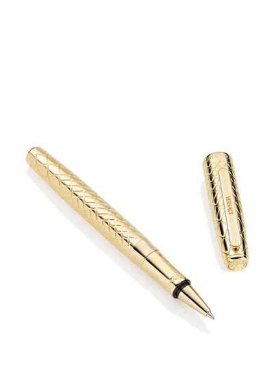 Versace Gold Plated Roller Pen In Gold