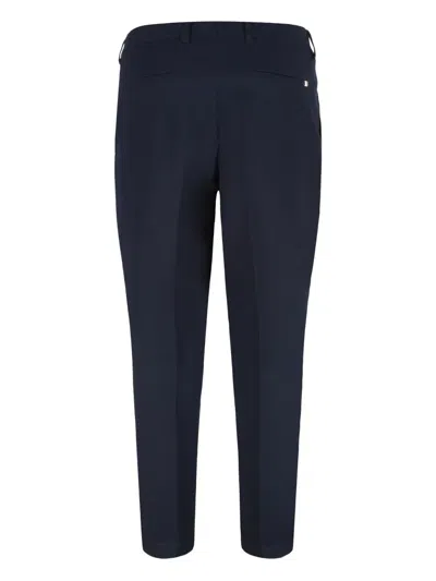 Hugo Boss Wool Blend Tailored Trousers Belt Loops Pockets In Blue