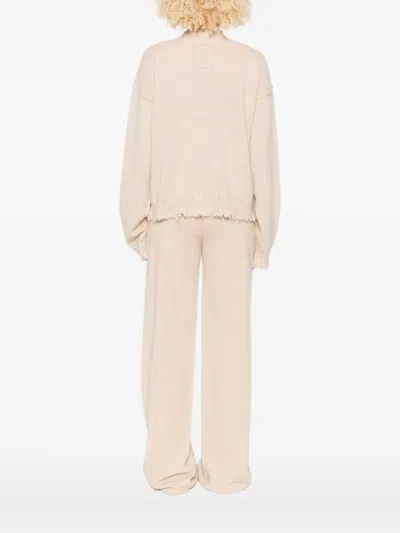 Uma Wang Cashmere Sweater With Fringed Hem In Neutral