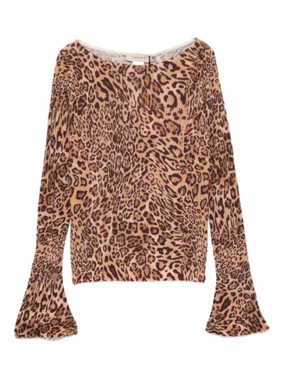 Twinset Twin-set Leopard Print Wool Sweater In Animal Print
