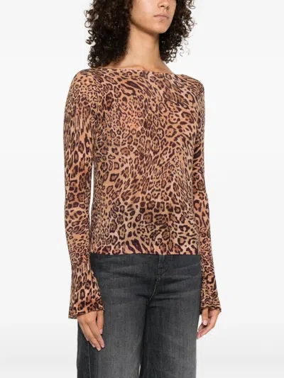 Twinset Twin-set Leopard Print Wool Sweater In Animal Print