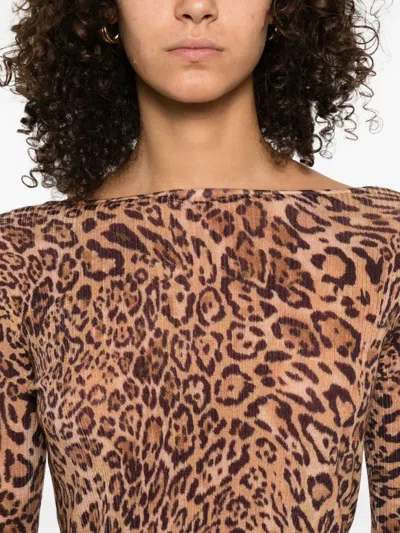 Twinset Twin-set Leopard Print Wool Sweater In Animal Print