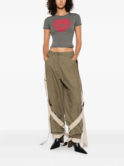 Diesel T-uncuties Heart Logo T-shirt In Gray