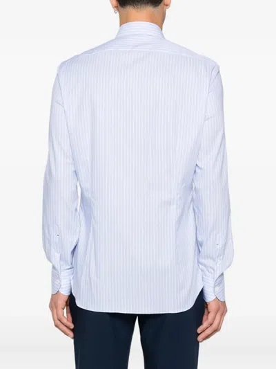 Mazzarelli Striped-pattern Shirt In Blue
