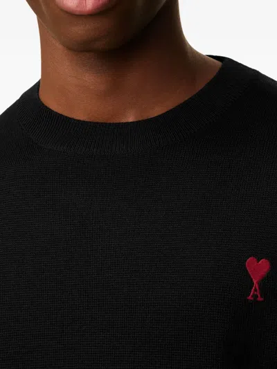Ami Alexandre Mattiussi Pull Col Rond Ami Paris De Coeur In Black