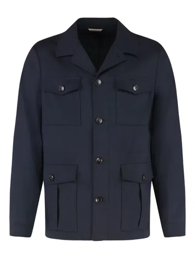 Canali Wool Blazer In Blue