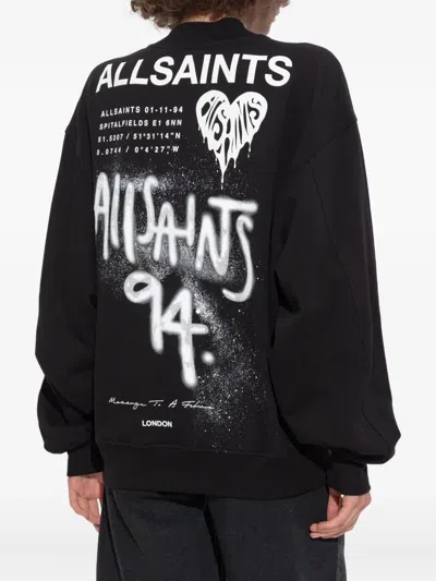 Allsaints Organic Cotton Poster Belle Bomber Jacket In Black