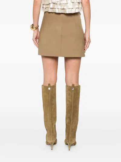 P.a.r.o.s.h Gabardine Skirt In Brown