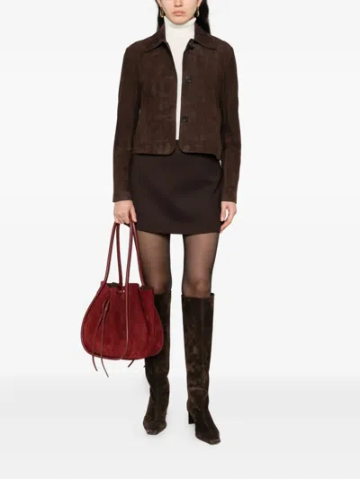 P.a.r.o.s.h Gabardine Skirt In Brown