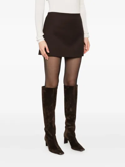 P.a.r.o.s.h Gabardine Skirt In Brown