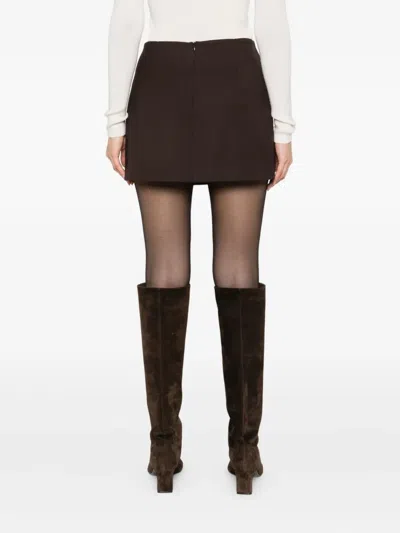 P.a.r.o.s.h Gabardine Skirt In Brown