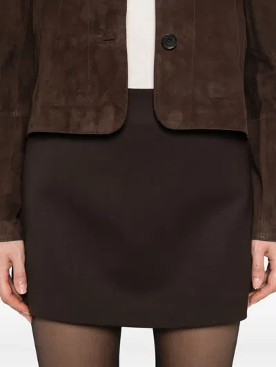 P.a.r.o.s.h Gabardine Skirt In Brown