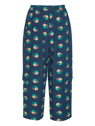 Henrik Vibskov Shants Circular-pattern Drawstring Trousers In Multi