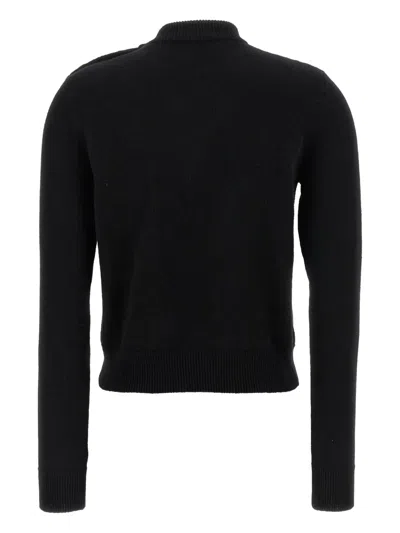 Balmain Eco-cashmere Button Sweater Sweaters And Cardigans Black In Black