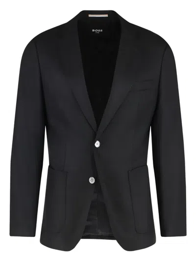 Hugo Boss Boss Single-breasted Two-button Jacket In Black