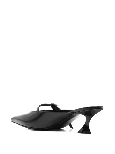 Mugler 70mm Pointed-toe Ribbon Mules In Black