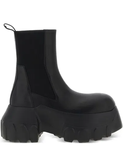 Rick Owens 100mm Beatle Mega Tractor Boots In Black