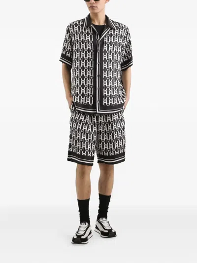 Dolce & Gabbana Logo-print Patterned Shorts In Multi
