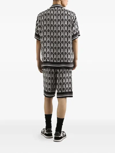 Dolce & Gabbana Logo-print Patterned Shorts In Multi