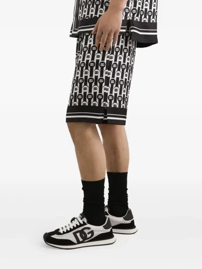 Dolce & Gabbana Logo-print Patterned Shorts In Multi