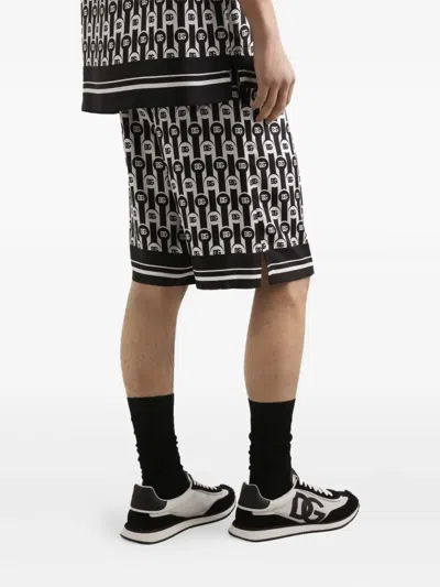 Dolce & Gabbana Logo-print Patterned Shorts In Multi