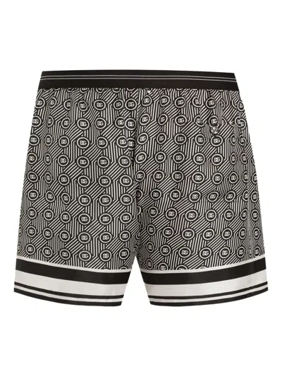 Dolce & Gabbana Logo-jacquard Patterned Boxers In Multi