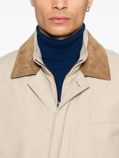 Fay Double Front Feather Jacket In Nylon In Gray