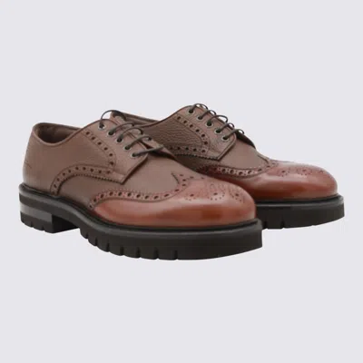 Ferragamo Brogue Lace-up Shoes Chunky Sole In Brown