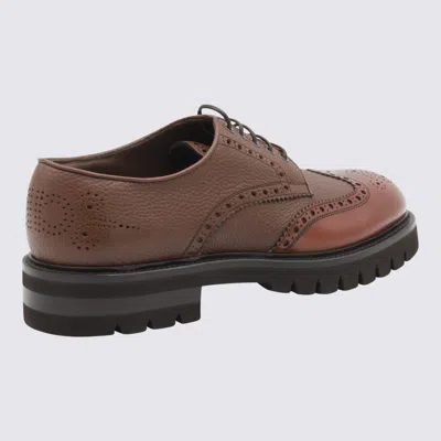 Ferragamo Brogue Lace-up Shoes Chunky Sole In Brown