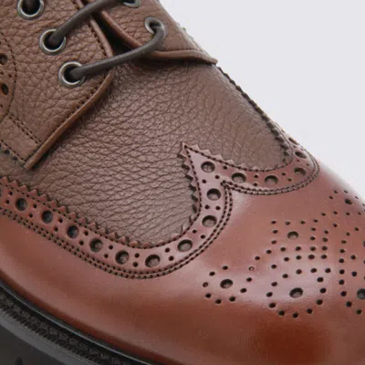 Ferragamo Brogue Lace-up Shoes Chunky Sole In Brown