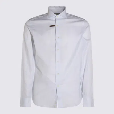 Canali Striped Button-fastening Shirt In White