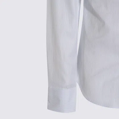 Canali Striped Button-fastening Shirt In White