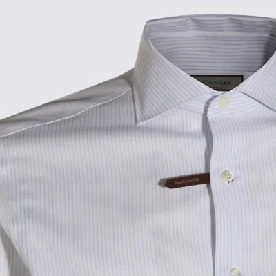 Canali Striped Button-fastening Shirt In White