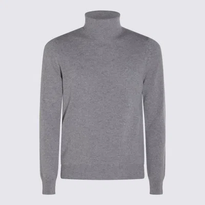 Malo Turtleneck Sweater With Ribbed Cuffs And Hem In Gray