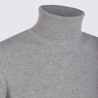 Malo Turtleneck Sweater With Ribbed Cuffs And Hem In Gray