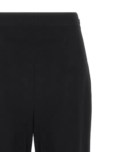 Alberta Ferretti Flared High Waist Trousers With Beaded Embellishments In Black
