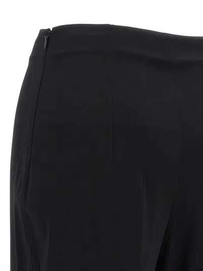 Alberta Ferretti Flared High Waist Trousers With Beaded Embellishments In Black