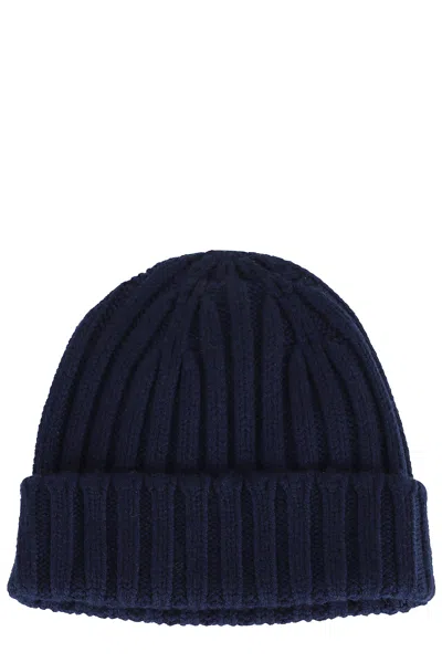 Aspesi Virgin Wool Beanie In Blue