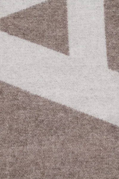 Apc A.p.c. Geometric Pattern Wool Scarf With Fringed Edges In Brown