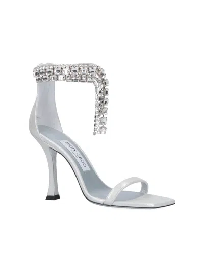 Jimmy Choo 100mm Verity Sandals In Silver