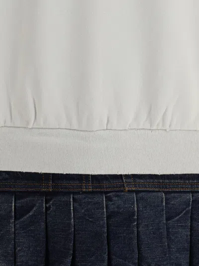 Balenciaga Hybrid Dress In Cotton Jersey And Denim In White