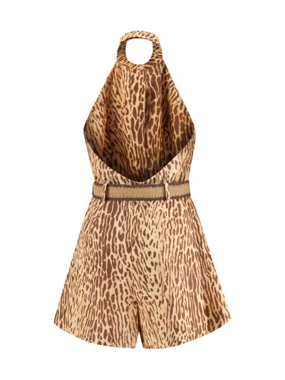 Zimmermann Leopard Short Dress In Multi