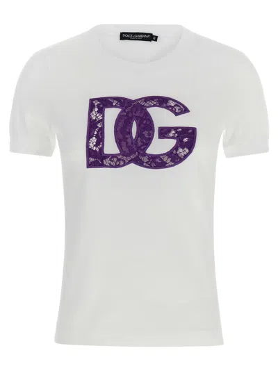 Dolce & Gabbana Crew Neck Lace T-shirt In White