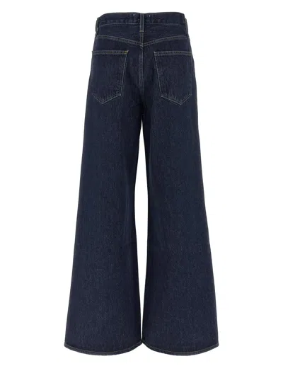 Agolde Lady's Wide-leg Jeans With Five Pockets In Blue