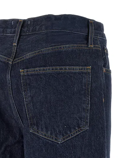 Agolde Lady's Wide-leg Jeans With Five Pockets In Blue