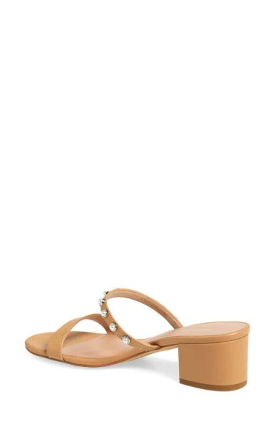 Stuart Weitzman Pearly Strap Block Slide 50 Sandal In Brown