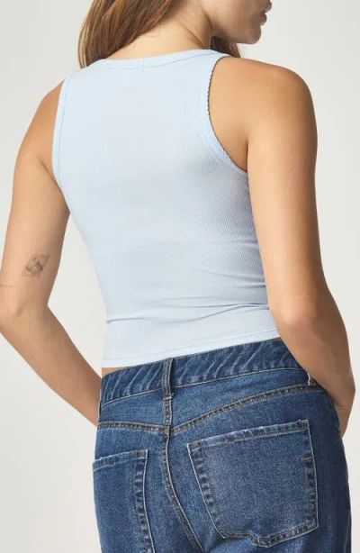 Florence By Mills Rib Button-up Tank Top In Blue